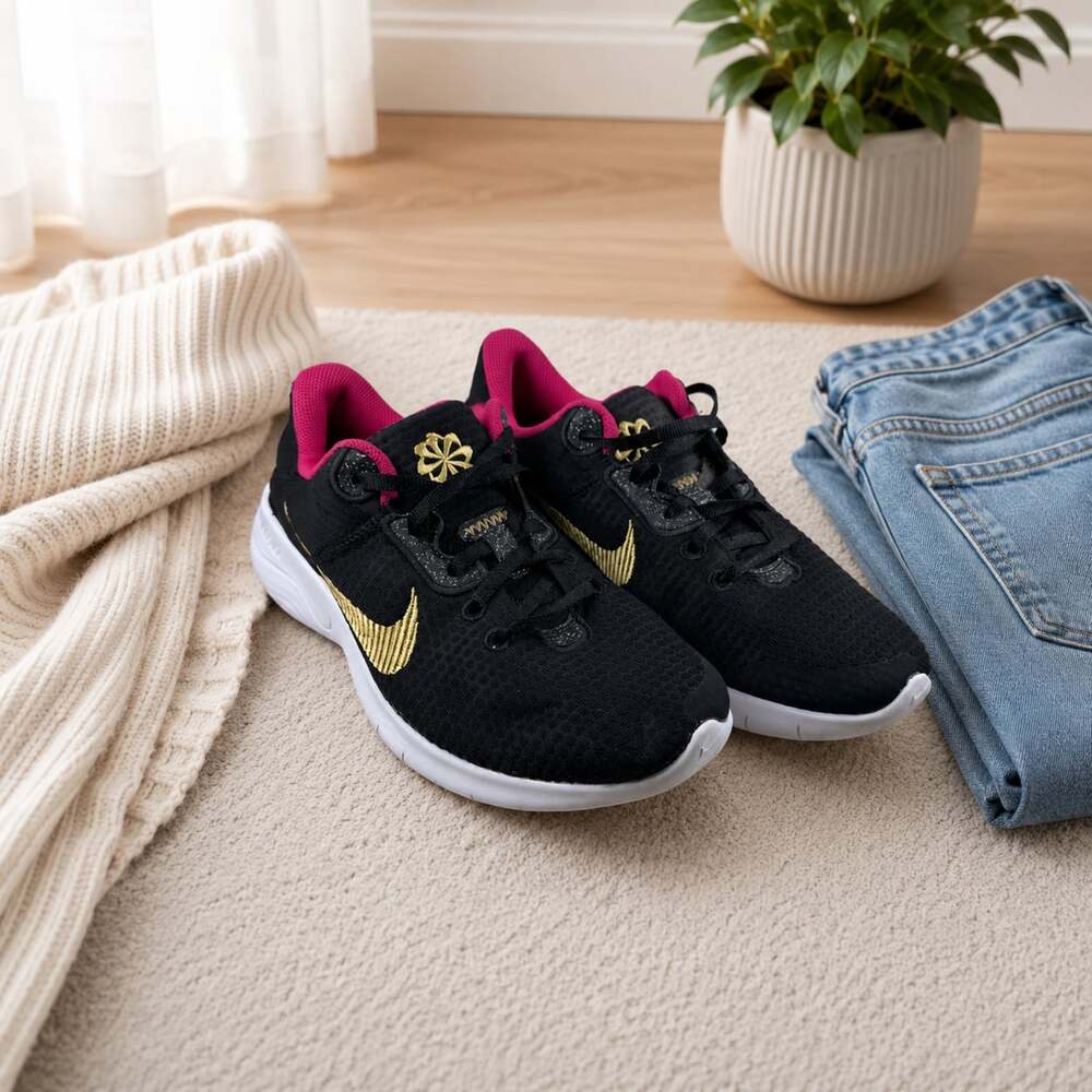 Nike Flex Experience Run 12 Running Shoes Black Gold Pink Women’s Size 8